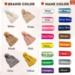 Custom Kids Beanie – Personalized Embroidered Name Hat, Baby Winter Knit Hat, Toddler Monogram Beanie, Handmade Children’s Gift