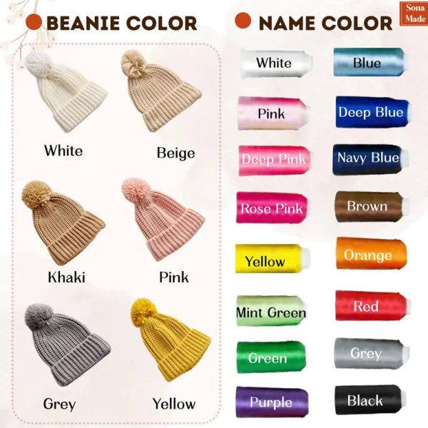 Custom Kids Beanie – Personalized Embroidered Name Hat, Baby Winter Knit Hat, Toddler Monogram Beanie, Handmade Children’s Gift
