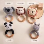 Personalized Baby Rattle – Handmade Newborn Toy, Custom Name Teether Rattle, Baby Shower Gift for Boys & Girls
