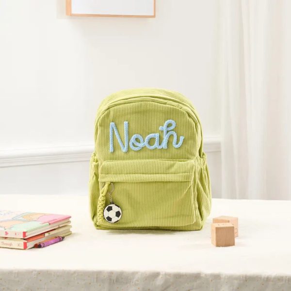 Personalized Mini Kids Backpack – Custom Name Small Toddler Bag, Corduroy Preschool Backpack, Baby Gift for Boys & Girls