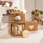 Personalized Baby Gift Set – Custom Newborn Rattle Box, Handmade Crochet Toy - Blanket, Baby Shower Gift for Girls & Boys