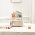 Personalized Mini Kids Backpack – Custom Name Small Toddler Bag, Corduroy Preschool Backpack, Baby Gift for Boys & Girls
