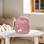Personalized Mini Kids Backpack – Custom Name Small Toddler Bag, Corduroy Preschool Backpack, Baby Gift for Boys & Girls