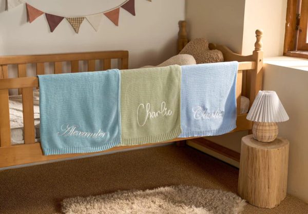 Personalized Knit Baby Blanket | Custom Baby Name Blanket | Embroidered Baby Blanket | Unique Baby Shower Gift