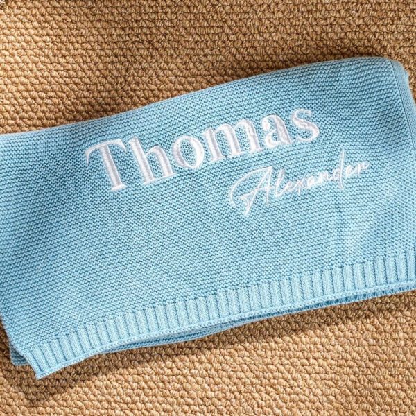 Personalized Knit Baby Blanket | Custom Baby Name Blanket | Embroidered Baby Blanket | Unique Baby Shower Gift