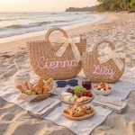 Personalized Mother Daughter Straw Bag Set, Custom Large Beach Tote & Small Crossbody, Matching Mommy and Me Summer Bags, Gift for Her