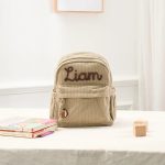 Personalized Mini Kids Backpack – Custom Name Small Toddler Bag, Corduroy Preschool Backpack, Baby Gift for Boys & Girls
