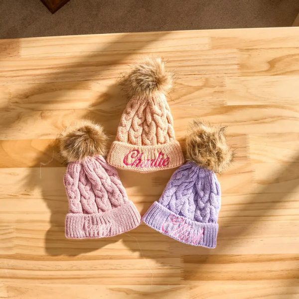 Custom Kids Beanie – Personalized Embroidered Name Hat, Baby Winter Knit Hat, Toddler Monogram Beanie, Handmade Children’s Gift