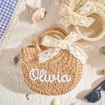 Personalized Mother Daughter Straw Bag Set, Custom Large Beach Tote & Small Crossbody, Matching Mommy and Me Summer Bags, Gift for Her