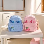 Personalized Mini Kids Backpack – Custom Name Small Toddler Bag, Corduroy Preschool Backpack, Baby Gift for Boys & Girls