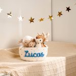 Personalized Woven Basket – Custom Name Storage Basket for Baby Toys, Nursery Organizer or Pet Toy Bin, Handmade Gift