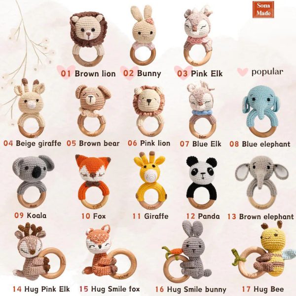 Personalized Baby Gift Set – Custom Newborn Rattle Box, Handmade Crochet Toy - Blanket, Baby Shower Gift for Girls & Boys