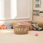 Personalized Pet Toy Basket – Custom Woven Storage Basket with Name, Dog or Cat Toy Organizer, Pet Gift Basket
