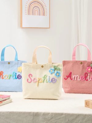 Personalized Name Tote Handbag: Custom Children's Gift, Custom Name Tote Handbag, Baby Shower Gifts, Children's name handbags