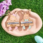 Personalized Easter Bunny Money Holder – Handcrafted Easter Gift, Custom Name Bunny Holder, Easter Basket Stuffer for Kids & Adults