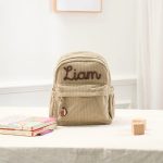 Personalized Mini Kids Backpack – Custom Name Small Toddler Bag, Corduroy Preschool Backpack, Baby Gift for Boys & Girls