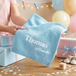 Personalized Knit Baby Blanket | Custom Baby Name Blanket | Embroidered Baby Blanket | Unique Baby Shower Gift
