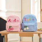 Personalized Mini Kids Backpack – Custom Name Small Toddler Bag, Corduroy Preschool Backpack, Baby Gift for Boys & Girls