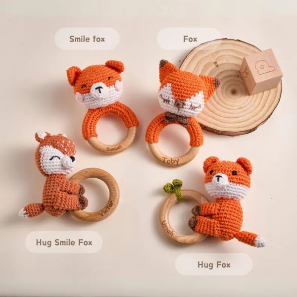 2026 Easter Personalized Baby Rattle – Handmade Custom Name Teether Rattle, Newborn Toy & Baby Shower Gift