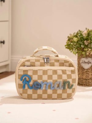 Personalized Corduroy Lunch Bag – Custom Kids Lunch Tote with Name, Toddler School Bag, Preschool Gift for Boys & Girls