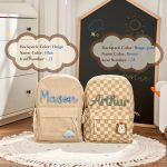 Personalized Corduroy Backpack – Custom Name Kids School Bag, Toddler Preschool Backpack, Back to School Gift for Boys & Girls