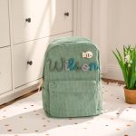Personalized Corduroy Backpack – Custom Name Kids School Bag, Toddler Preschool Backpack, Back to School Gift for Boys & Girls