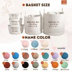 Personalized Woven Basket – Custom Name Storage Basket for Baby Toys, Nursery Organizer or Pet Toy Bin, Handmade Gift