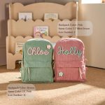 Personalized Corduroy Backpack – Custom Name Kids School Bag, Toddler Preschool Backpack, Back to School Gift for Boys & Girls