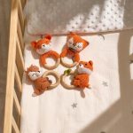 Personalized Baby Rattle – Handmade Newborn Toy, Custom Name Teether Rattle, Baby Shower Gift for Boys & Girls