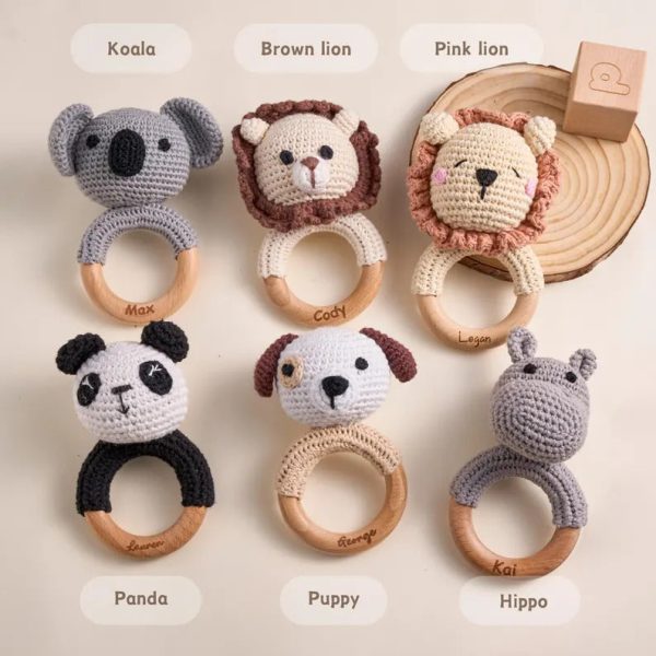 2026 Easter Personalized Baby Rattle – Handmade Custom Name Teether Rattle, Newborn Toy & Baby Shower Gift