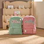 Personalized Corduroy Backpack – Custom Name Kids School Bag, Toddler Preschool Backpack, Back to School Gift for Boys & Girls