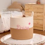 Personalized Woven Basket – Custom Name Storage Basket for Baby Toys, Nursery Organizer or Pet Toy Bin, Handmade Gift