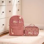 Personalized Corduroy Backpack and Lunch Bag Set – Custom Name School Bag for Kids, Toddler Preschool Bag, Back to School Gift
