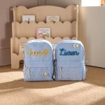 Personalized Corduroy Backpack – Custom Name Kids School Bag, Toddler Preschool Backpack, Back to School Gift for Boys & Girls