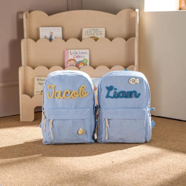 Personalized Corduroy Backpack – Custom Name Kids School Bag, Toddler Preschool Backpack, Back to School Gift for Boys & Girls