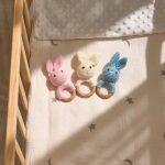 Personalized Baby Rattle – Handmade Newborn Toy, Custom Name Teether Rattle, Baby Shower Gift for Boys & Girls