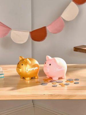 Custom Name Piggy Bank | Personalized Kids Piggy Bank | 6 Colors Small Bank | Kids Birthday Gift | Kids Room Decor