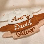 Personalized Baby Sweater – Custom Name Knit Jumper, Handmade Toddler Sweatshirt, Baby Shower Gift