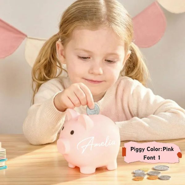 Custom Name Piggy Bank | Personalized Kids Piggy Bank | 6 Colors Small Bank | Kids Birthday Gift | Kids Room Decor
