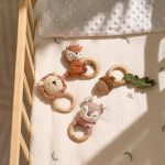 Personalized Baby Rattle – Handmade Newborn Toy, Custom Name Teether Rattle, Baby Shower Gift for Boys & Girls