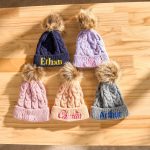 Custom Kids Beanie – Personalized Embroidered Name Hat, Baby Winter Knit Hat, Toddler Monogram Beanie, Handmade Children’s Gift