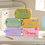 Personalized Corduroy Pencil Case for Kids, Custom Name School Pouch, Girls & Boys Back to School Gift