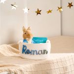 Personalized Woven Basket – Custom Name Storage Basket for Baby Toys, Nursery Organizer or Pet Toy Bin, Handmade Gift