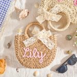 Personalized Mother Daughter Straw Bag Set, Custom Large Beach Tote & Small Crossbody, Matching Mommy and Me Summer Bags, Gift for Her