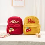 Personalized Mini Kids Backpack – Custom Name Small Toddler Bag, Corduroy Preschool Backpack, Baby Gift for Boys & Girls