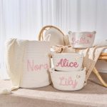 Personalized Woven Basket – Custom Name Storage Basket for Baby Toys, Nursery Organizer or Pet Toy Bin, Handmade Gift