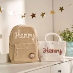 Personalized Corduroy Backpack and Tote Bag Set – Custom Kids Name School Bag, Toddler Preschool Gift, Back to School Essentials