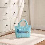 Personalized Corduroy Tote Bag – Custom Name Kids Bag, Toddler Handbag, Preschool Gift, Cute Mini Tote for Boys & Girls