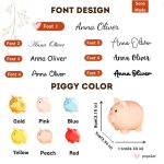 Custom Name Piggy Bank | Personalized Kids Piggy Bank | 6 Colors Small Bank | Kids Birthday Gift | Kids Room Decor