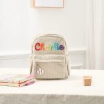 Personalized Mini Kids Backpack – Custom Name Small Toddler Bag, Corduroy Preschool Backpack, Baby Gift for Boys & Girls